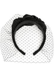 Jennifer Behr veil-detail silk hairband - Nero