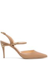 Jennifer Chamandi Vittorio 85mm leather slingback pumps - Toni neutri