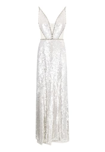 Jenny Packham Amara sequin-embellished sleeveless gown - Bianco