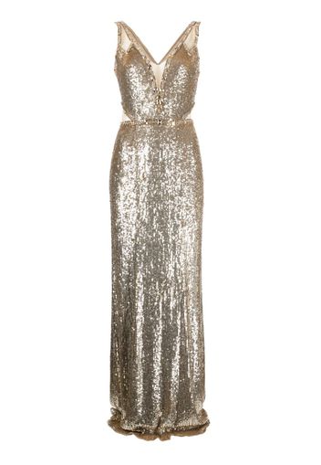 Jenny Packham Abito da sera Carole con paillettes - Oro