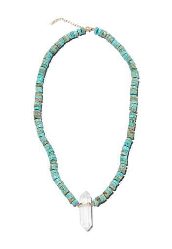 JIA JIA JIAJIA BLU JASPR BEAD CRYSTL QRTZ NKLC - TURQUOISE