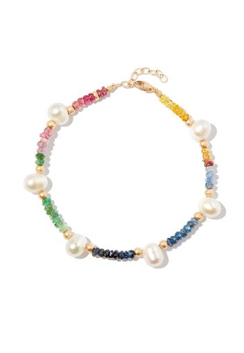 JIA JIA 14kt yellow gold rainbow sapphire beaded bracelet - Oro