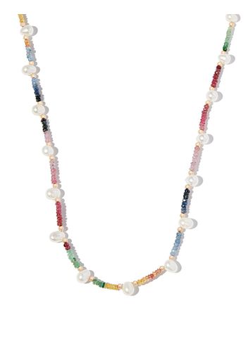 JIA JIA 14kt yellow gold rainbow sapphire beaded necklace - Oro