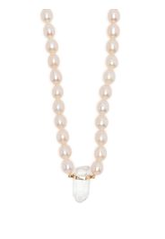 JIA JIA 14kt yellow gold ocean pearl crystal quartz charm necklace - Bianco