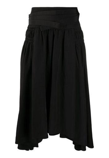 pleated mid-length skirt