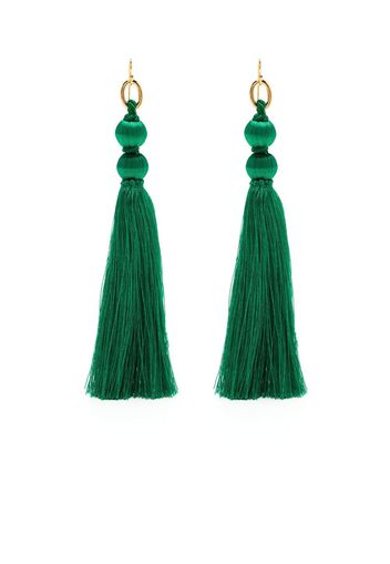 Jil Sander 3 thread earrings - Verde