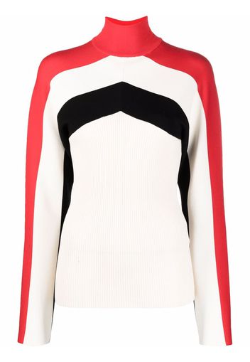 Jil Sander colour-block roll-neck jumper - Bianco