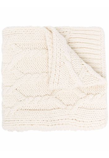 Jil Sander cable-knit wool scarf - Bianco