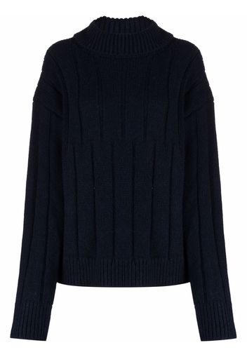 Jil Sander roll-neck chunky-knit jumper - Blu