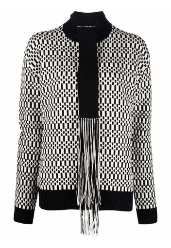 Jil Sander scarf-detail patterned jumper - Bianco