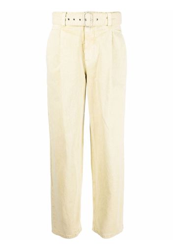 Jil Sander pleat-detail straight-leg trousers - Giallo