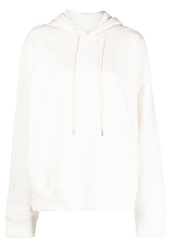 Jil Sander embroidered-logo drawstring hoodie - Bianco