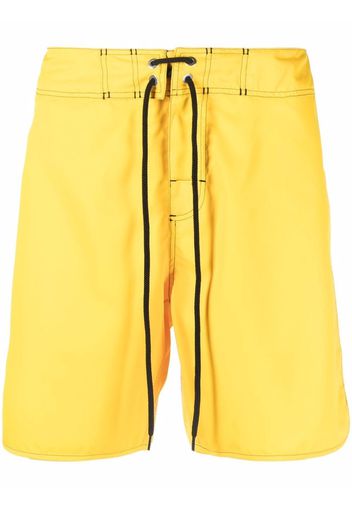 Jil Sander drawstring-waist patch-pocket swim shorts - Giallo