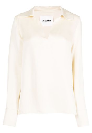 Jil Sander Blusa con scollo a V - Bianco