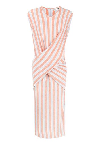 Jil Sander stripe pattern knitted dress - Arancione