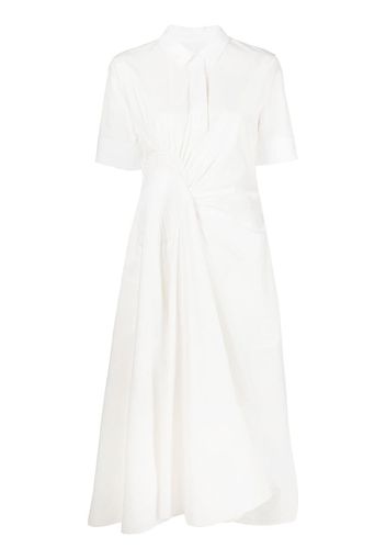 Jil Sander Abito midi con ruches - Bianco