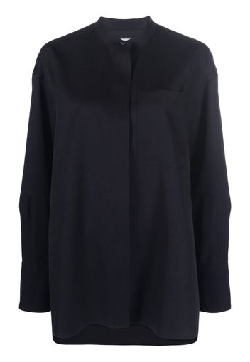 Jil Sander collarless button-front shirt - Blu