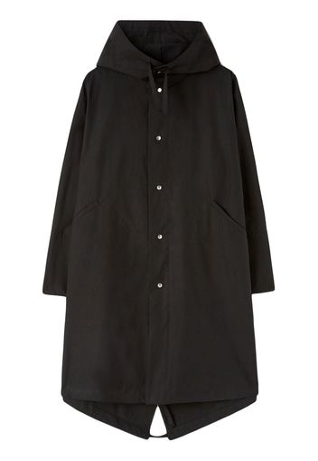 Jil Sander logo-print cotton parka coat - Nero