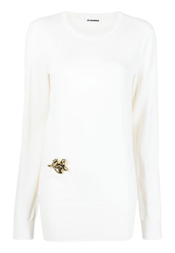 Jil Sander embellished crew-neck jumper - Bianco