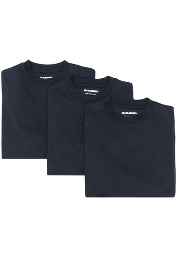 Jil Sander logo-patch T-shirt (pack of 3) - Blu