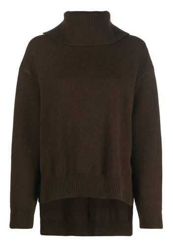 Jil Sander roll-neck wool sweater - Marrone