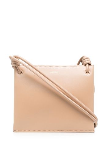 Jil Sander engraved-logo leather crossbody bag - Toni neutri