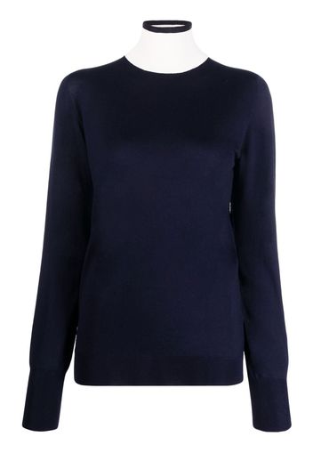 Jil Sander contrast-neck long-sleeved jumper - Blu