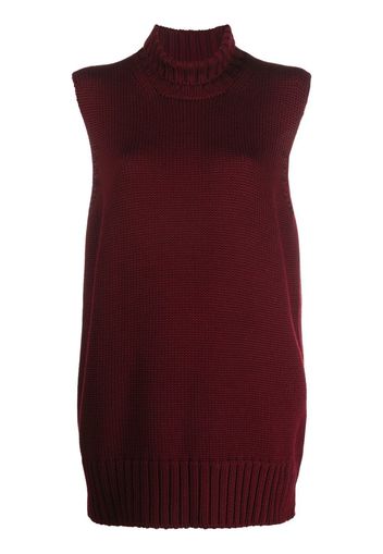 Jil Sander knitted high-neck vest - Rosso