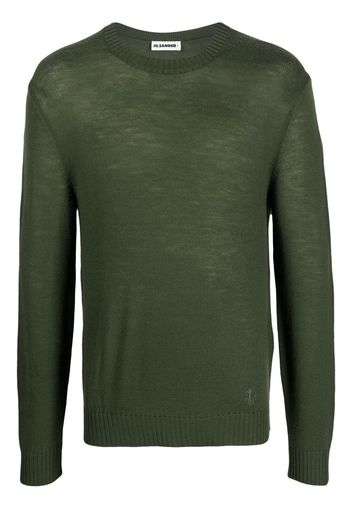 Jil Sander embroidered-logo wool jumper - Verde