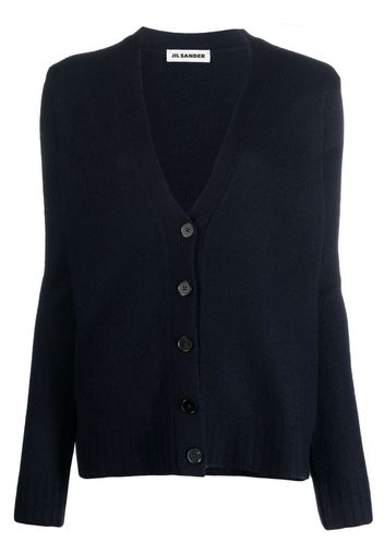 Jil Sander V-neck ribbed-knit cardigan - Blu