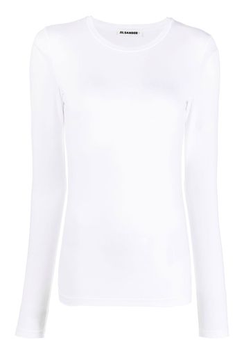 Jil Sander crew neck long-sleeved T-shirt - Bianco