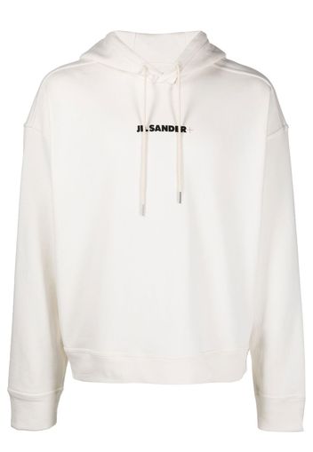 Jil Sander logo-print detail hoodie - Toni neutri