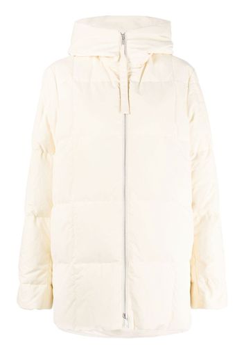 Jil Sander padded zip-up cotton hooded coat - Toni neutri