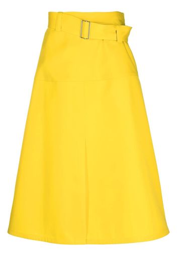 Jil Sander belted wool midi skirt - Giallo