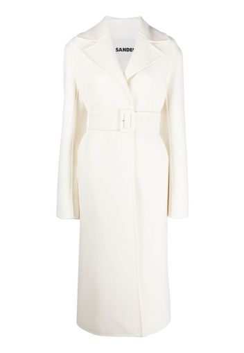 Jil Sander Cappotto monopetto con cintura - Bianco