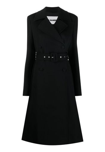 Jil Sander single-breasted belted-waist coat - Nero