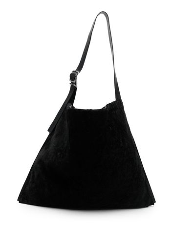 Jil Sander Borsa a spalla in finta pelliccia - Nero