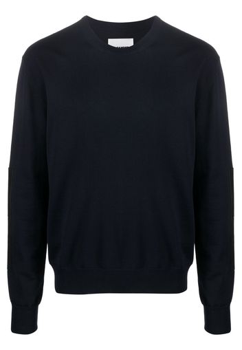 Jil Sander leather-patch crew-neck jumper - Blu