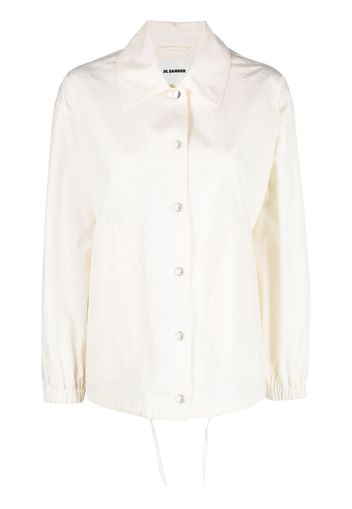 Jil Sander logo-print shirt jacket - Bianco