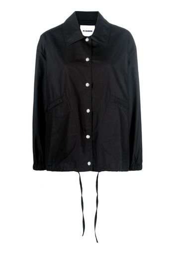 Jil Sander logo-print shirt jacket - Nero