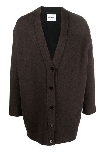 Jil Sander oversize V-neck cardigan - Marrone