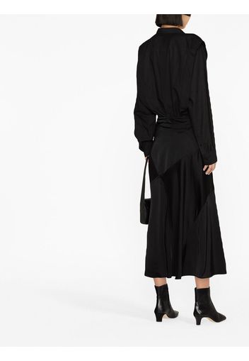 Jil Sander asymmetric drape skirt - Nero