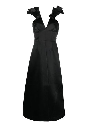 Jil Sander Abito midi con fiocco - Nero