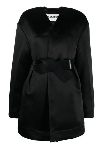 Jil Sander Piumino con cintura - Nero