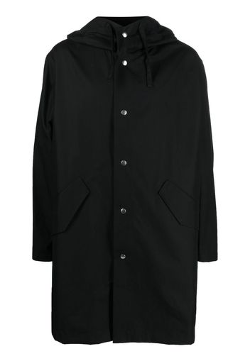 Jil Sander logo-print hooded parka - Nero