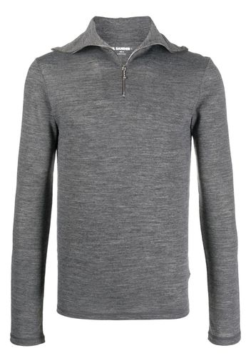 Jil Sander logo-print mélange-effect sweatshirt - Grigio