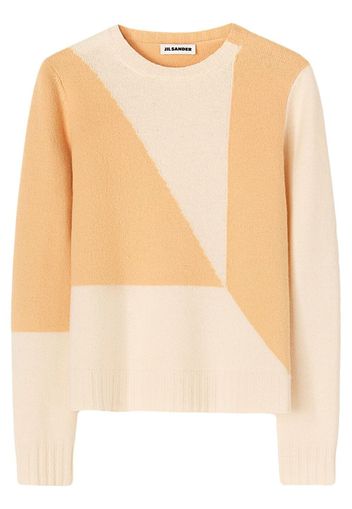 Jil Sander colour-block print knit jumper - Arancione