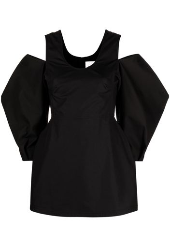 Jil Sander sculptural-sleeve poplin blouse - Nero