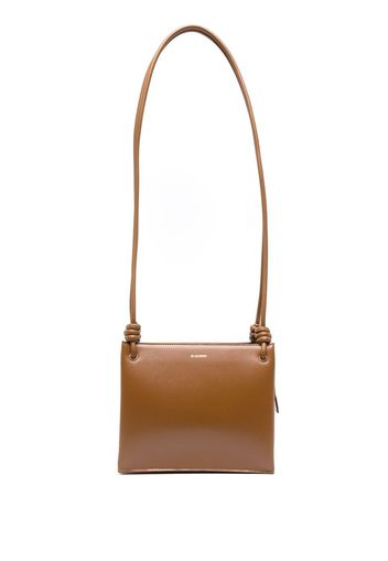 Jil Sander logo-detail leather shoulder bag - Marrone