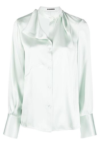 Jil Sander asymmetric silk blouse - Verde